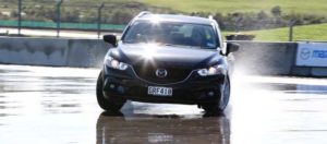 Skid pan driver training with Mazda6